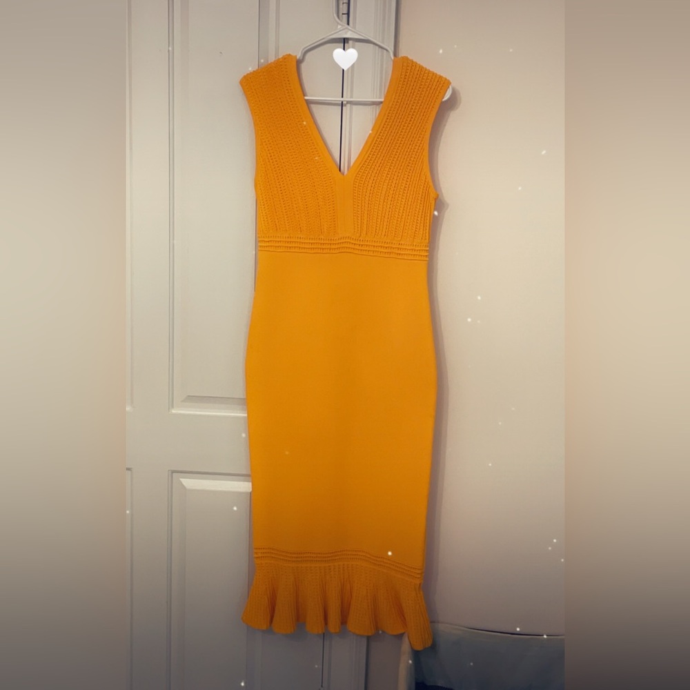 Fitted Yellow/Gold Eva Mendez Dress